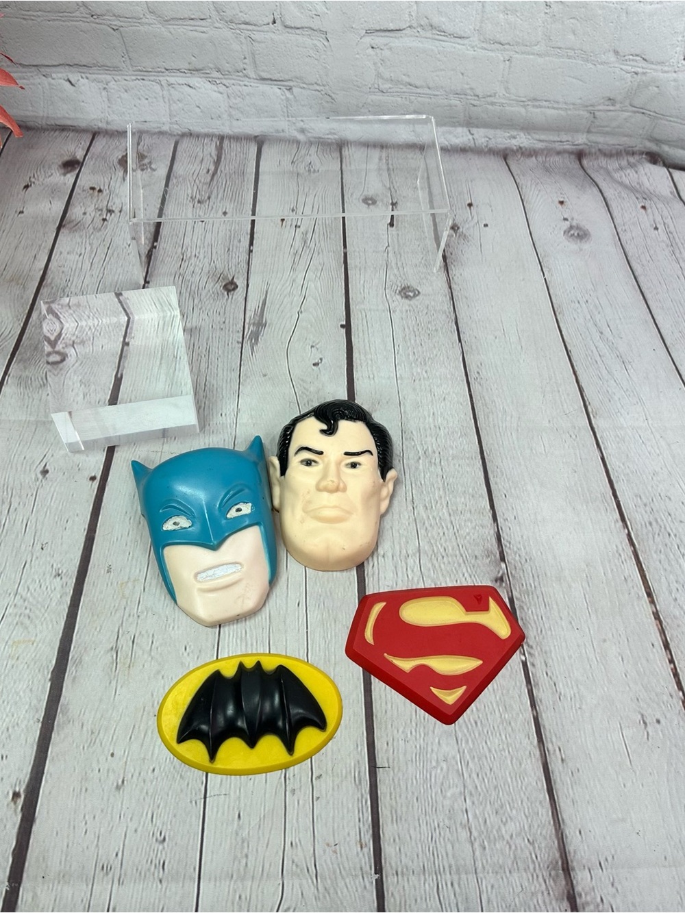 vtg wilton 1970s DC Comics superman batman cake topper decorating kids party